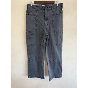 $220 Frame Pockets Pants Jeans Blue Gray High Rise Wide Leg Straight Women’s 32